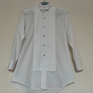 Men's white NEIL ALLYN tuxedo shirt in a regular cut, wing collar Sz. S- 38/31